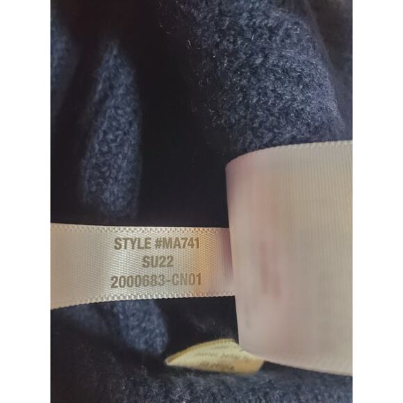 Madewell Womens L Ribbed Knit Merino Wool Blend Lyle Henley Sweater Navy Blue - Picture 6 of 9